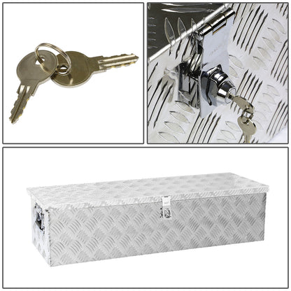 CAJA DE HERRAMIENTAS UNIVERSAL - TRUCK / TRAILER - W/ LOCK & KEY - ALUMINUM - 50" X 13" X 10" - SILVER