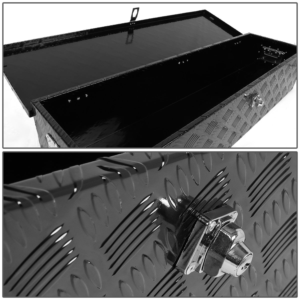 CAJA DE HERRAMIENTAS UNIVERSAL - TRUCK / TRAILER - W/ LOCK & KEY - ALUMINUM - 50" X 13" X 10" - BLACK