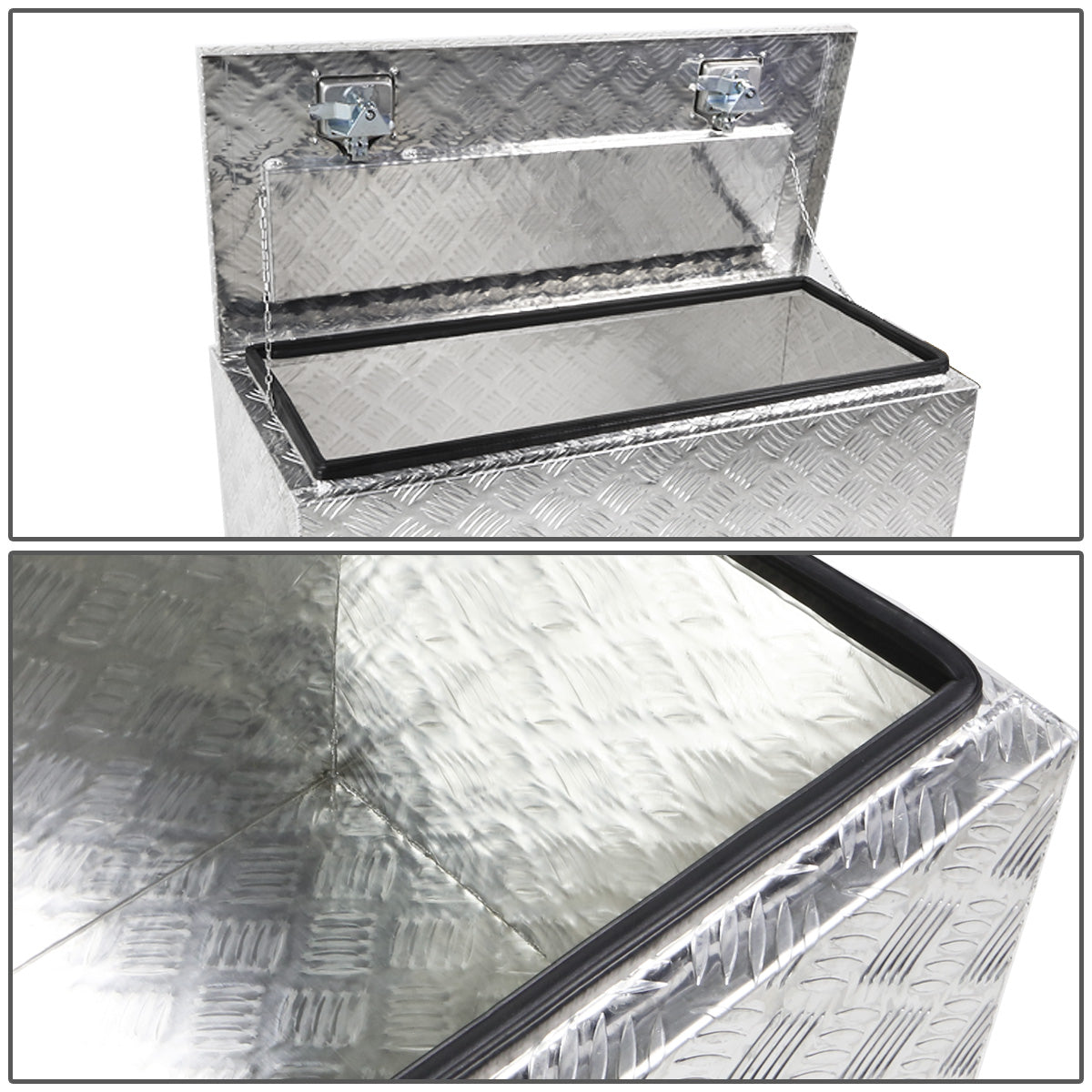 CAJA DE HERRAMIENTAS UNIVERSAL - TRUCK / TRAILER - W/ LOCK & KEY - ALUMINUM - 30" X 18" X 17" - SILVER