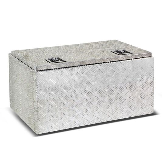 CAJA DE HERRAMIENTAS UNIVERSAL - TRUCK / TRAILER - W/ LOCK & KEY - ALUMINUM - 36" X 18" X 17" - SILVER