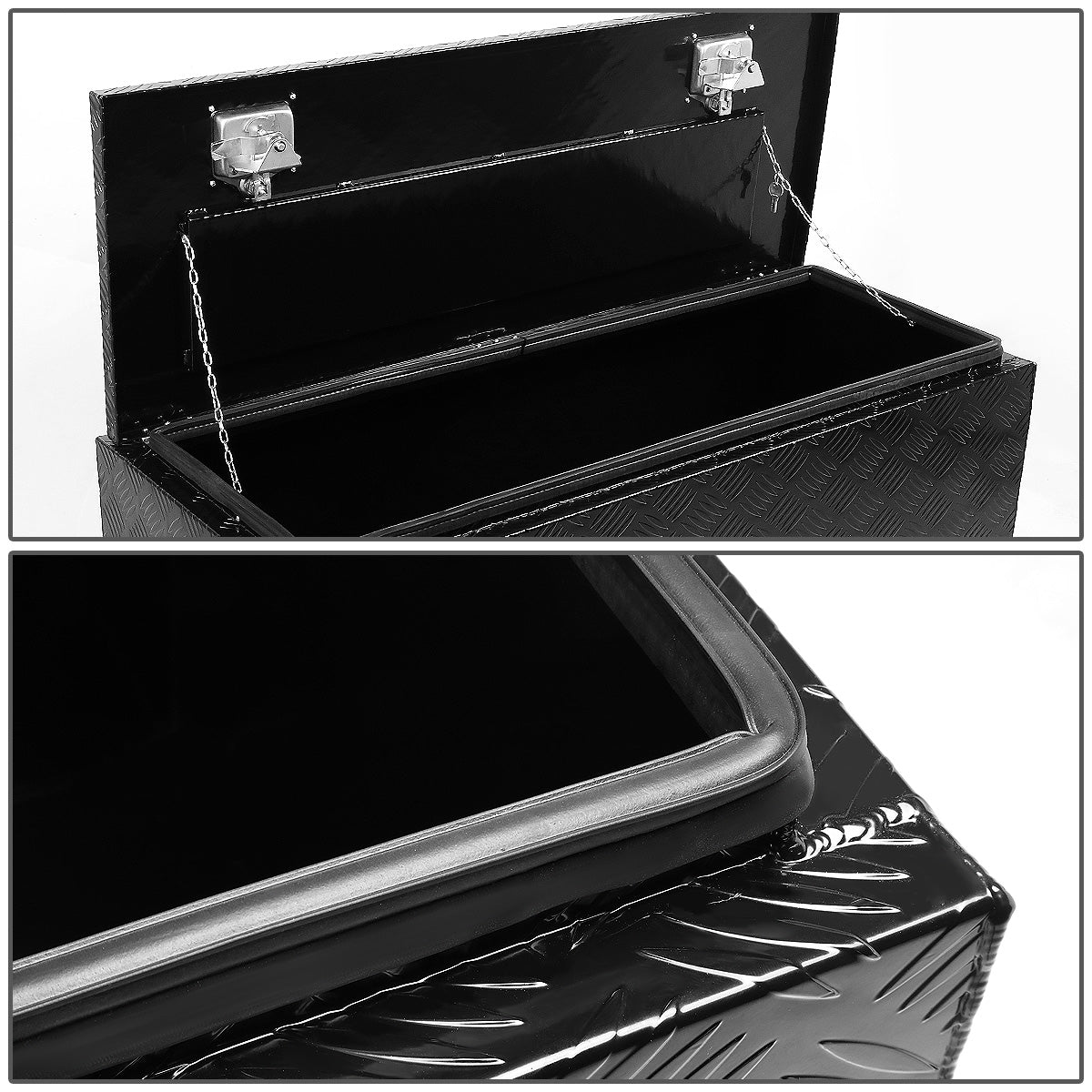 CAJA DE HERRAMIENTAS UNIVERSAL - TRUCK / TRAILER - W/ LOCK & KEY - ALUMINUM - 36" X 18" X 17" - BLACK