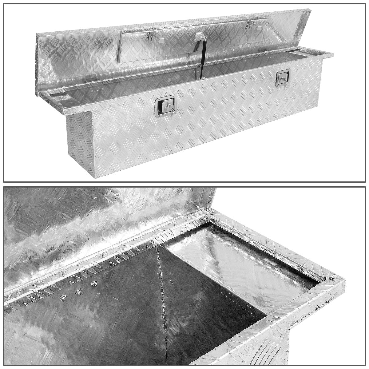 CAJA DE HERRAMIENTAS TRUCK CROSSOVER - W/ LOCK & KEY - ALUMINUM - 63" X 12" X 14" - SILVER