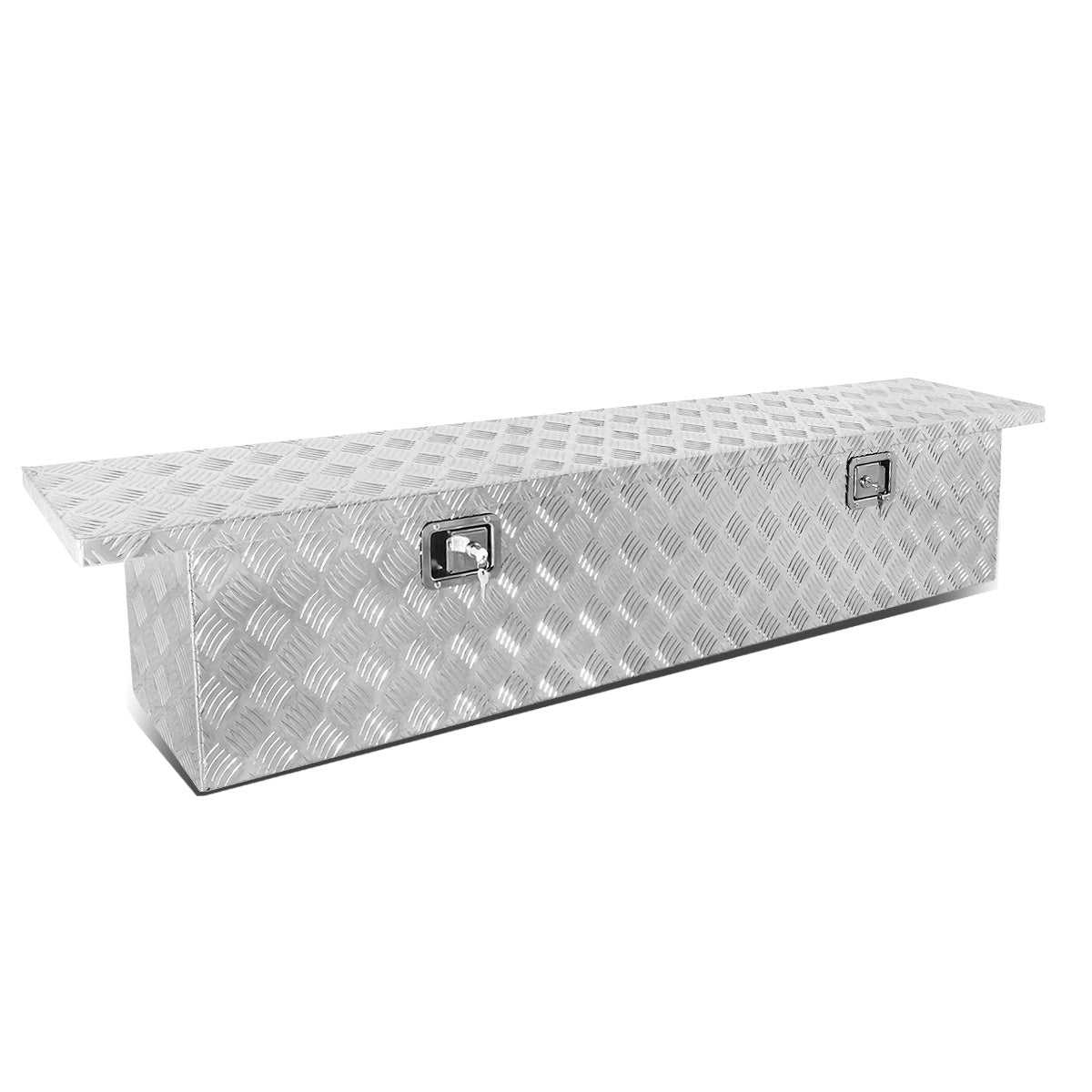 CAJA DE HERRAMIENTAS TRUCK CROSSOVER - W/ LOCK & KEY - ALUMINUM - 69" X 12" X 14" - SILVER