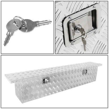 CAJA DE HERRAMIENTAS TRUCK CROSSOVER - W/ LOCK & KEY - ALUMINUM - 69" X 12" X 15.5" - SILVER