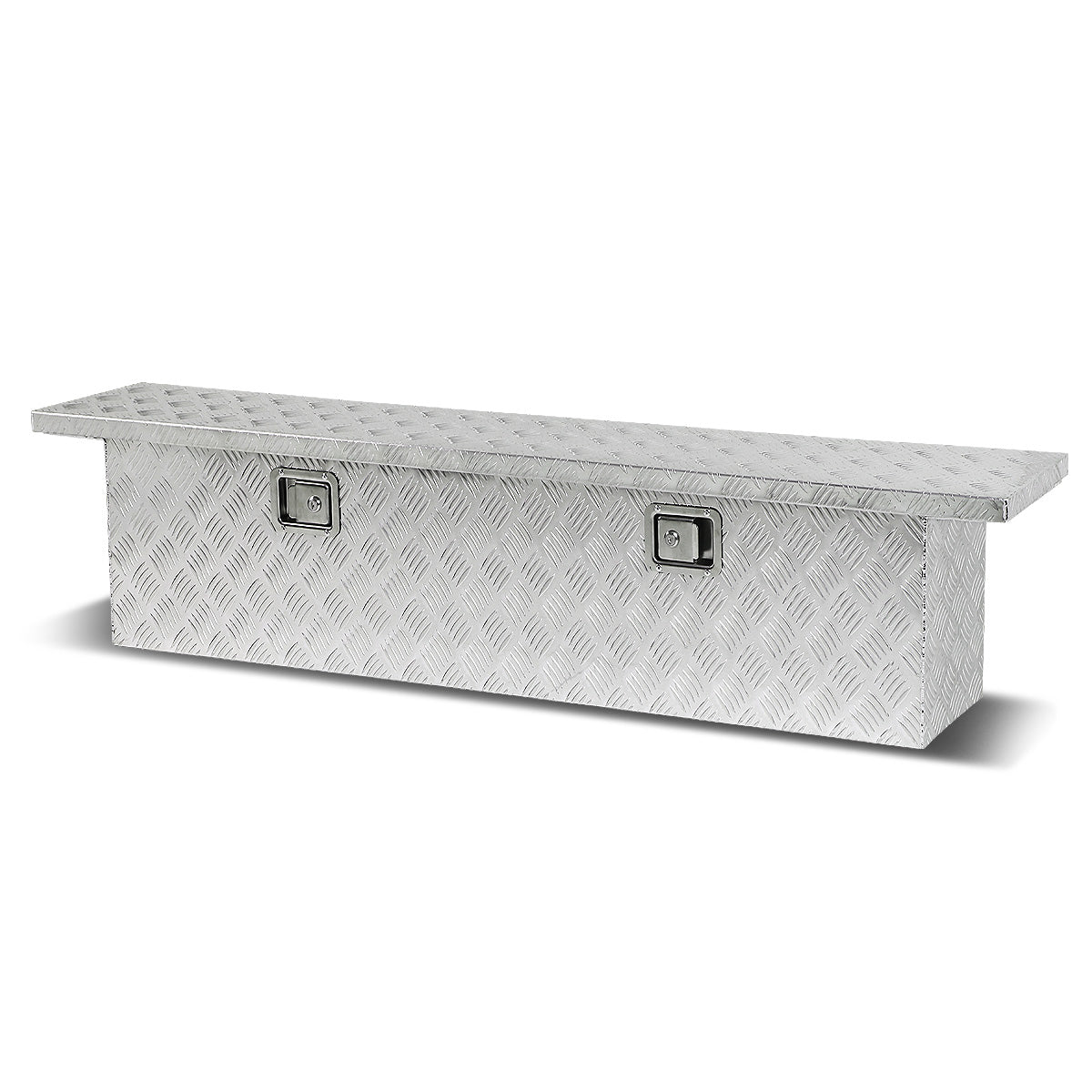 CAJA DE HERRAMIENTAS TRUCK CROSSOVER - W/ LOCK & KEY - ALUMINUM - 63" X 12" X 16" - SILVER