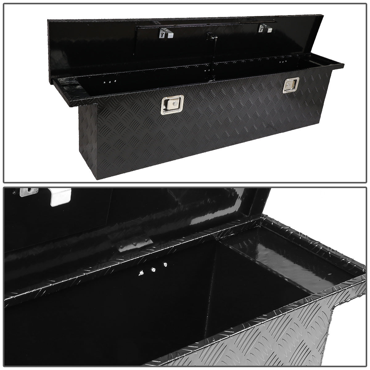 CAJA DE HERRAMIENTAS TRUCK CROSSOVER - W/ LOCK & KEY - ALUMINUM - 69" X 12" X 16" - BLACK