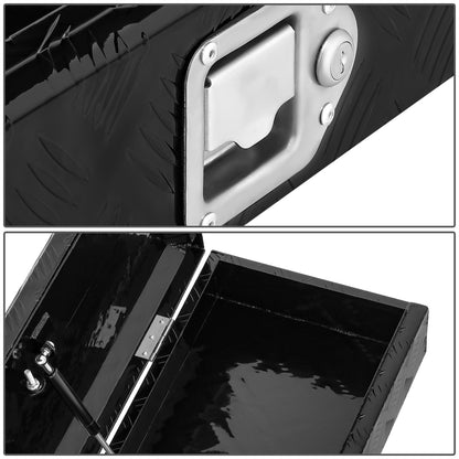 CAJA DE HERRAMIENTAS UNIVERSAL - TRUCK / TRAILER - W/ LOCK & KEY - ALUMINUM - 34" X 6.2" X 12.8" - 5 BAR DIAMOND TREAD PLATE PATTERN - BLACK