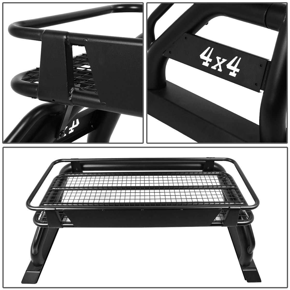 PORTAEQUIPAJE ROLL BAR ROLL BAR + CARGO CARRIER BASKET - 15-19 TOYOTA TACOMA, CHEVY COLORADO, GMC CANYON - BLACK