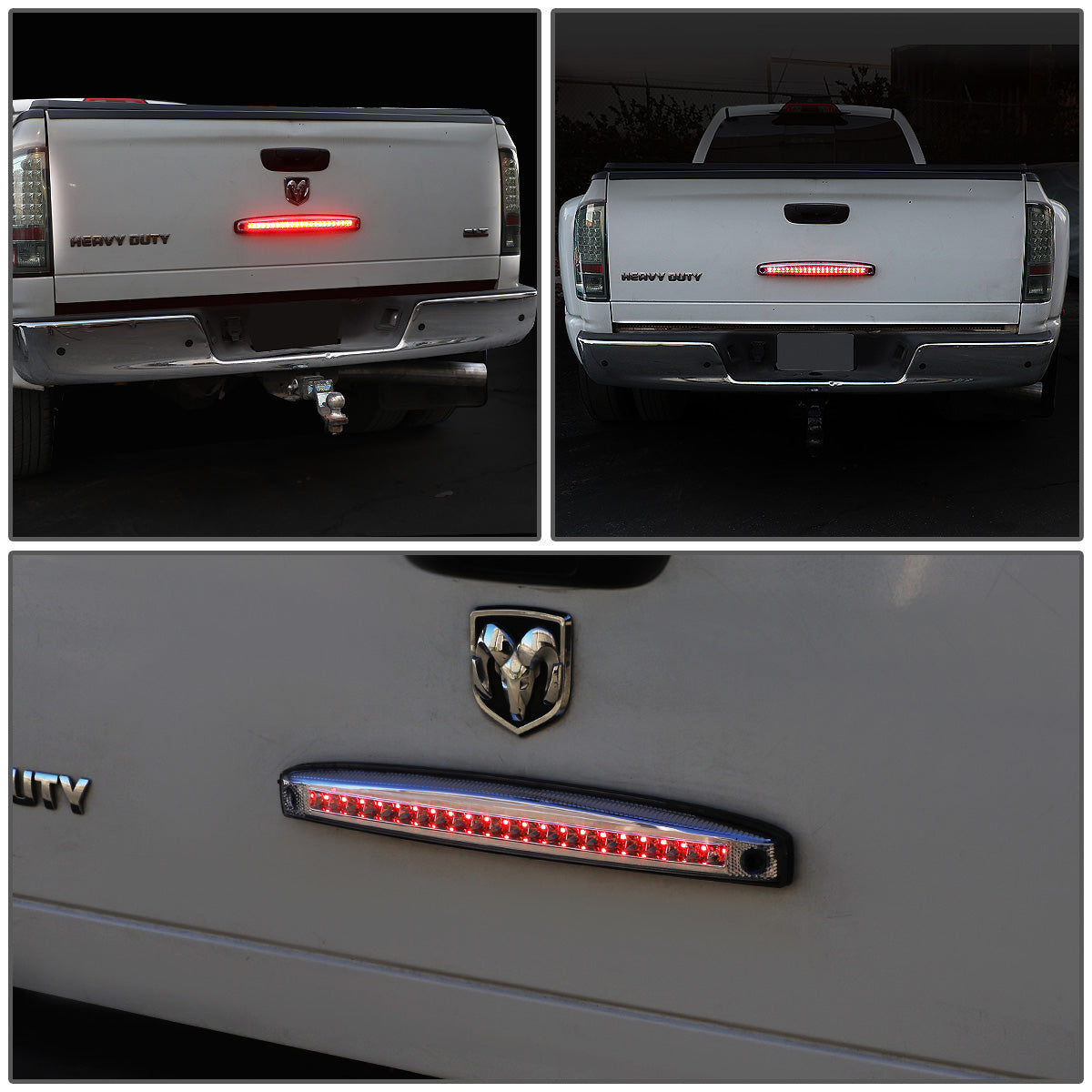 LUZ DE FRENO 03-06 DODGE RAM 2500, 3500 - FITS MODELS WITH OEM TAIL GATE LAMP - LED - SEQUENTIAL CHASING - CHROME