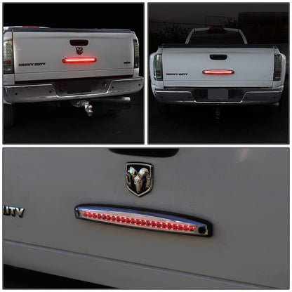 LUZ DE FRENO 03-06 DODGE RAM 2500, 3500 - FITS MODELS WITH OEM TAIL GATE LAMP - LED - SEQUENTIAL CHASING - CHROME
