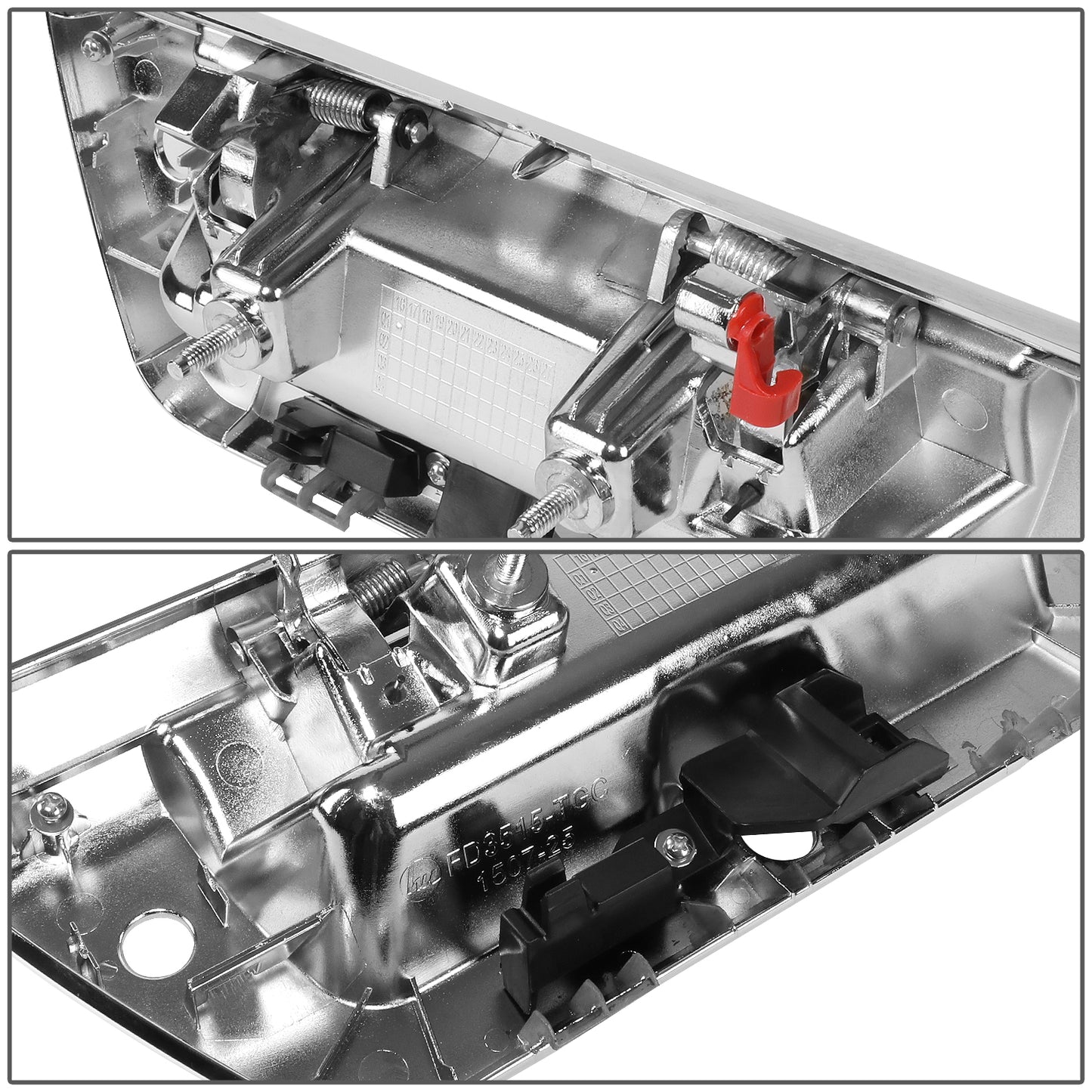 MANIJA DOOR HANDLE COVERS - 2015-2020 FORD F-150 - WITH KEY HOLE WITH CAMERA HOLE WITH LED HOLE - ABS PLASTIC - CHROME