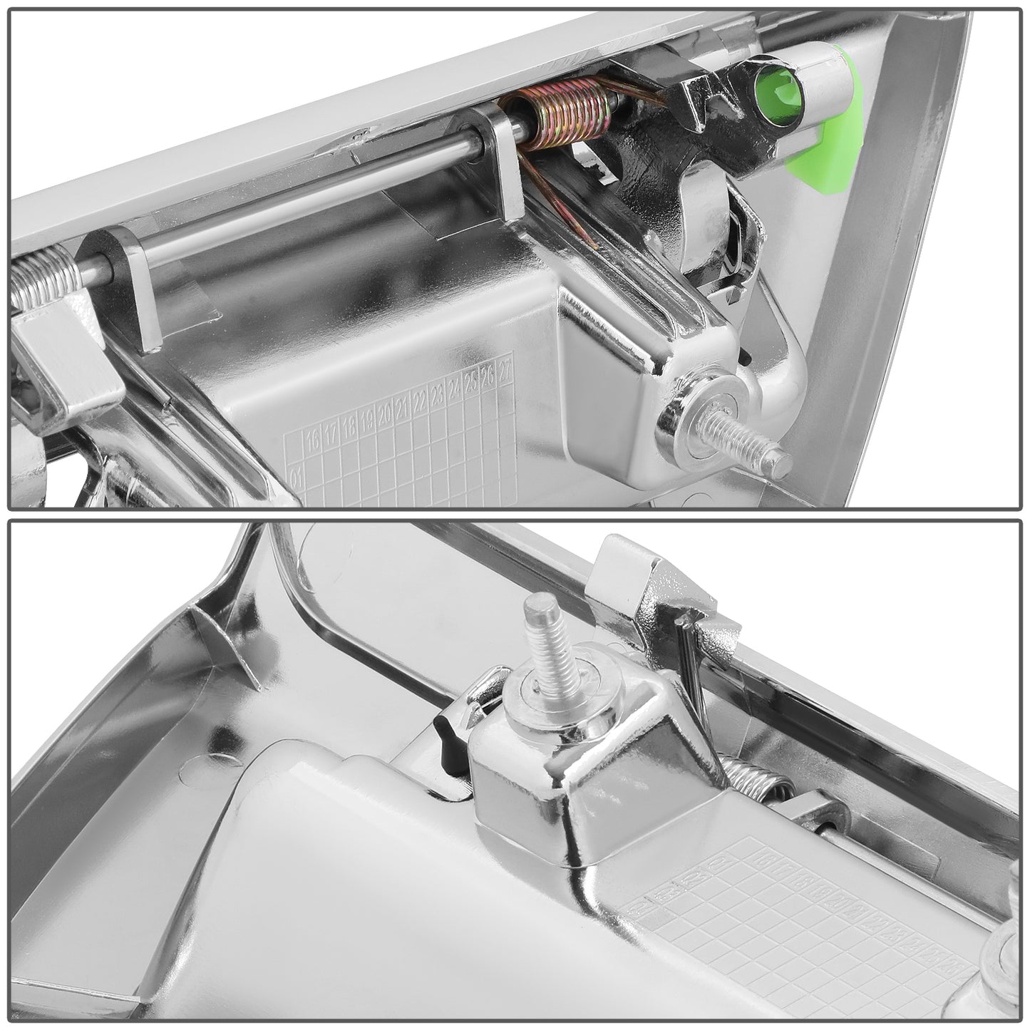 MANIJA DOOR HANDLE COVERS - FD F150 P/U 15-20 TAIL GATE HANDLE OUTER 15-17 W/O KEY H. W/O CAMERA W/O LED H. W/ALL CHROME (MANUAL) (PERFORMANCE)