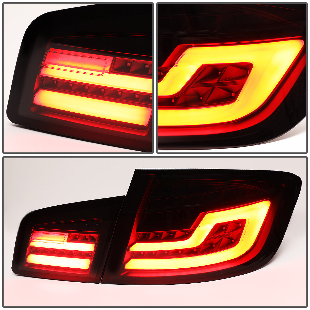 FAROS TRASEROS 14-16 BMW 520I / 11-16 BMW 528I & XDRIVE / 11-16 BMW 535I & XDRIVE / 11-16 BMW 550I & XDRIVE / 12-17 BMW M5 - FITS 4-DOOR SEDAN MODELS ONLY - 3D - LED - BLACK / SMOKD