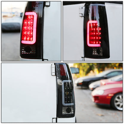 FAROS TRASEROS 88-99 CHEVY C1500 , K1500 / 88-00 CHEVY C2500 , K2500 , K3500 / 88-01 CHEVY C3500 / 92-99 CHEVY SUBURBAN C1500 , 2500 , K1500 , K2500 / 92-94 CHEVY BLAZER / 95-99 CHEVY TAHOE , 99-00 CADILLAC ESCALADE / 200 CHEVY TAHOE - 3D - U-HALO LED -