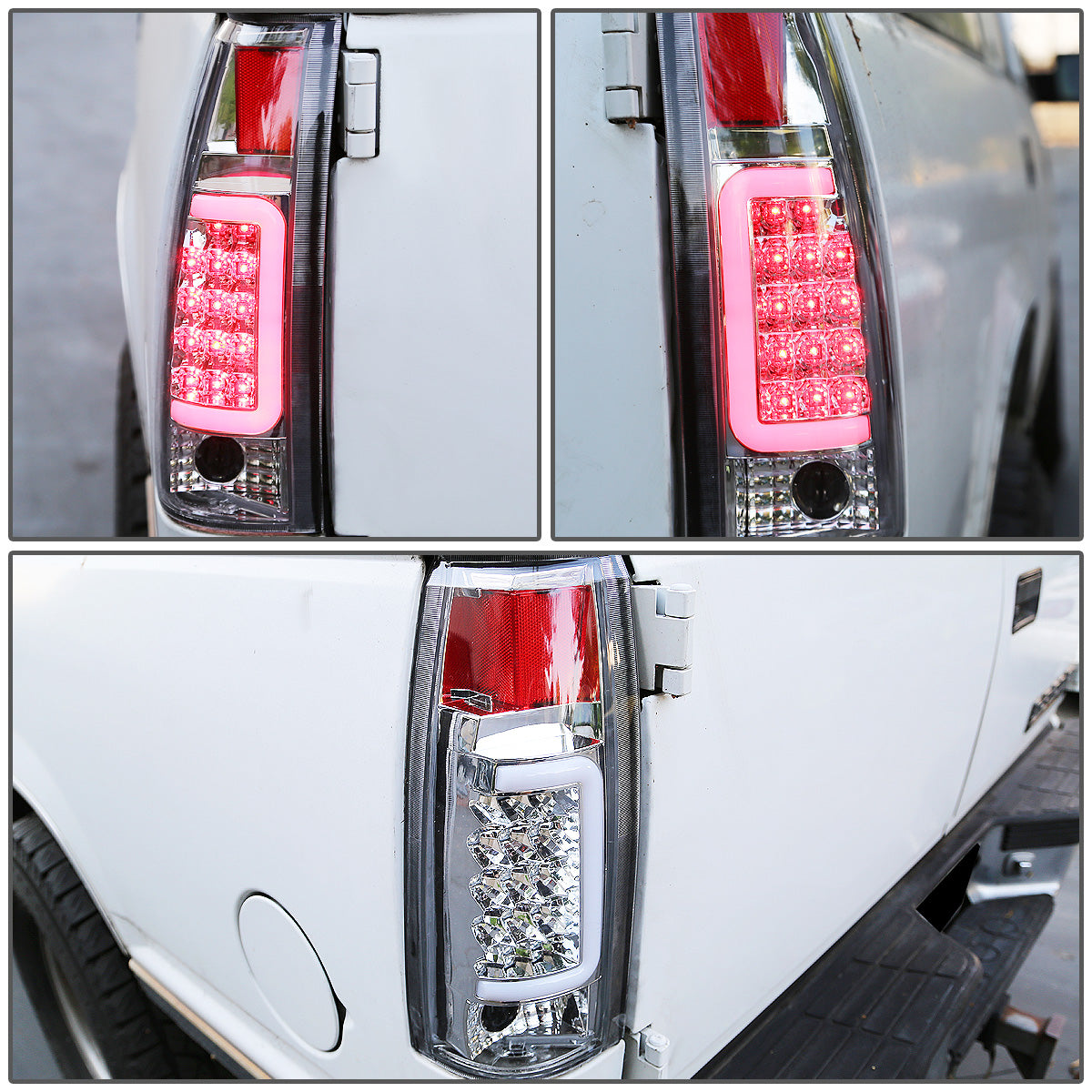 FAROS TRASEROS 88-99 CHEVY C1500 , K1500 / 88-00 CHEVY C2500 , K2500 , K3500 / 88-01 CHEVY C3500 / 92-99 CHEVY SUBURBAN C1500 , 2500 , K1500 , K2500 / 92-94 CHEVY BLAZER / 95-99 CHEVY TAHOE , 99-00 CADILLAC ESCALADE / 200 CHEVY TAHOE - 3D - U-HALO LED -