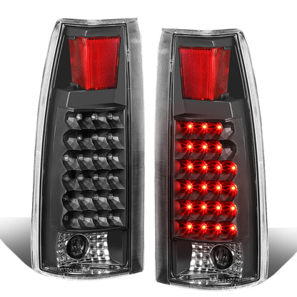 FAROS TRASEROS 89-90 CHEVY C1500 , C2500 , C3500 / 1990 CHEVY K1500 , K2500 , K3500 , GMC C1500 , C2500 , C3500 - LED - BLACK / CLEAR