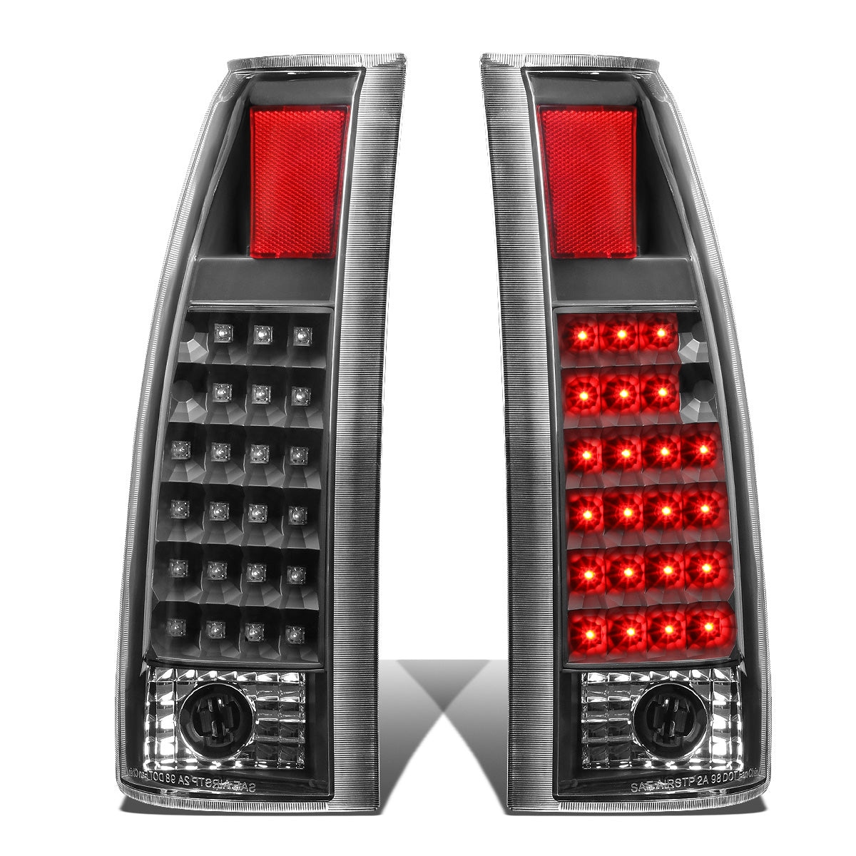 FAROS TRASEROS 89-90 CHEVY C1500 , C2500 , C3500 / 1990 CHEVY K1500 , K2500 , K3500 , GMC C1500 , C2500 , C3500 - LED - BLACK / CLEAR