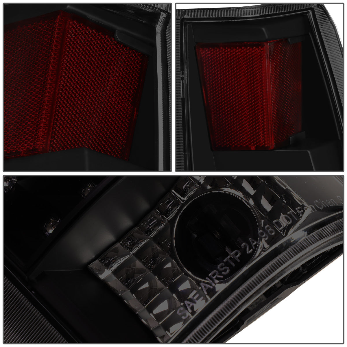 FAROS TRASEROS 89-90 CHEVY C1500 , C2500 , C3500 / 1990 CHEVY K1500 , K2500 , K3500 , GMC C1500 , C2500 , C3500 - LED - BLACK / SMOKE