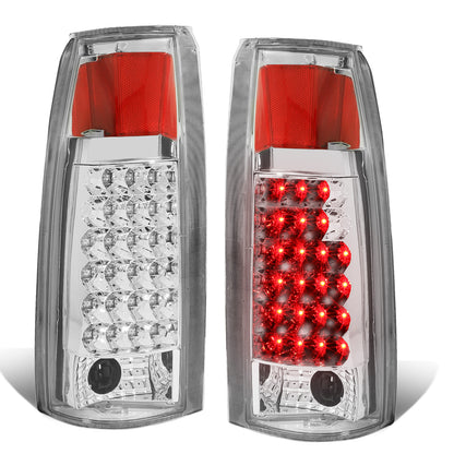 FAROS TRASEROS 89-90 CHEVY C1500 , C2500 , C3500 / 1990 CHEVY K1500 , K2500 , K3500 , GMC C1500 , C2500 , C3500 - LED - CHROME / CLEAR