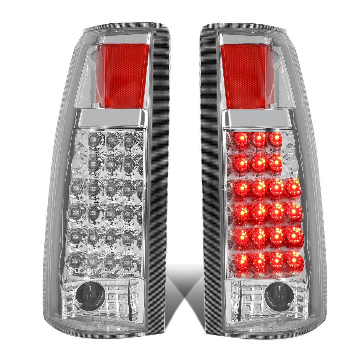 FAROS TRASEROS 89-90 CHEVY C1500 , C2500 , C3500 / 1990 CHEVY K1500 , K2500 , K3500 , GMC C1500 , C2500 , C3500 - LED - CHROME / CLEAR