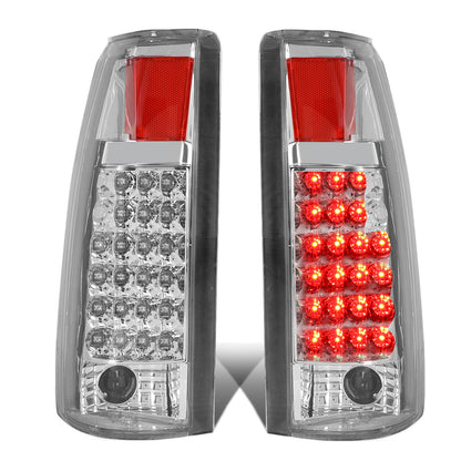 FAROS TRASEROS 89-90 CHEVY C1500 , C2500 , C3500 / 1990 CHEVY K1500 , K2500 , K3500 , GMC C1500 , C2500 , C3500 - LED - CHROME / CLEAR