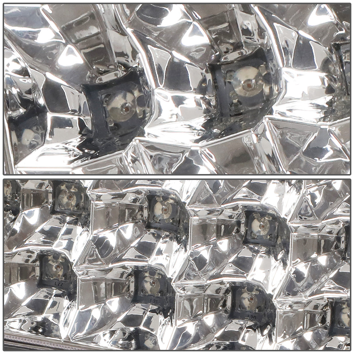 FAROS TRASEROS 89-90 CHEVY C1500 , C2500 , C3500 / 1990 CHEVY K1500 , K2500 , K3500 , GMC C1500 , C2500 , C3500 - LED - CHROME / CLEAR