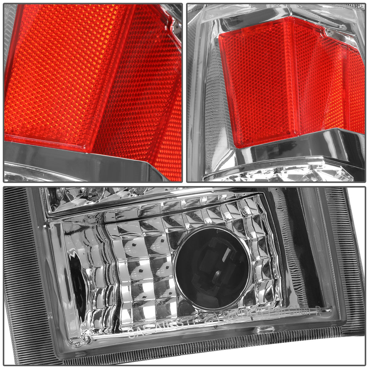 FAROS TRASEROS 89-90 CHEVY C1500 , C2500 , C3500 / 1990 CHEVY K1500 , K2500 , K3500 , GMC C1500 , C2500 , C3500 - LED - CHROME / CLEAR