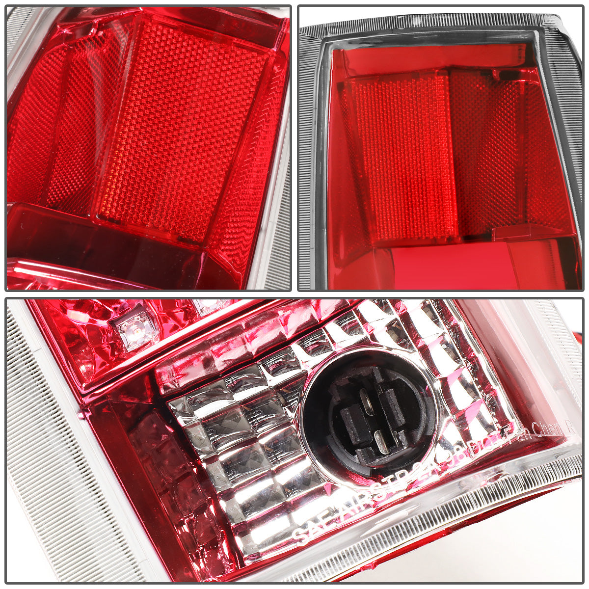 FAROS TRASEROS 89-90 CHEVY C1500 , C2500 , C3500 / 1990 CHEVY K1500 , K2500 , K3500 , GMC C1500 , C2500 , C3500 - LED - CHROME / RED