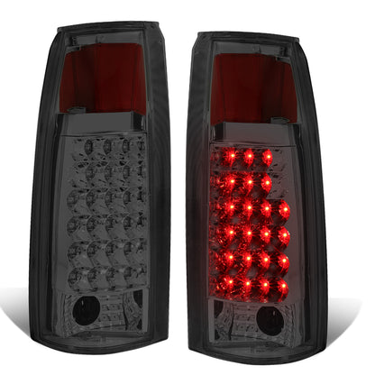 FAROS TRASEROS 89-90 CHEVY C1500 , C2500 , C3500 / 1990 CHEVY K1500 , K2500 , K3500 , GMC C1500 , C2500 , C3500 - LED - CHROME / SMOKE