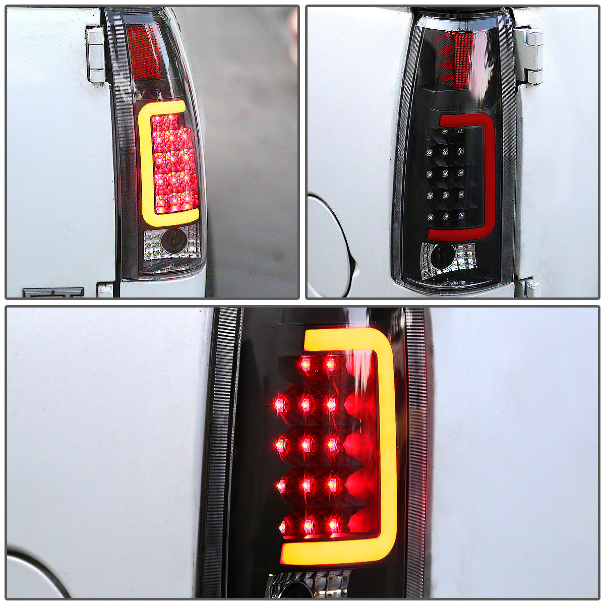 FAROS TRASEROS 88-99 CHEVY C1500 , K1500 / 88-00 CHEVY C2500 , K2500 , K3500 / 88-01 CHEVY C3500 / 92-99 CHEVY SUBURBAN C1500 , 2500 , K1500 , K2500 / 92-94 CHEVY BLAZER / 95-99 CHEVY TAHOE , 99-00 CADILLAC ESCALADE / 200 CHEVY TAHOE - RED C-BAR - 3D LED