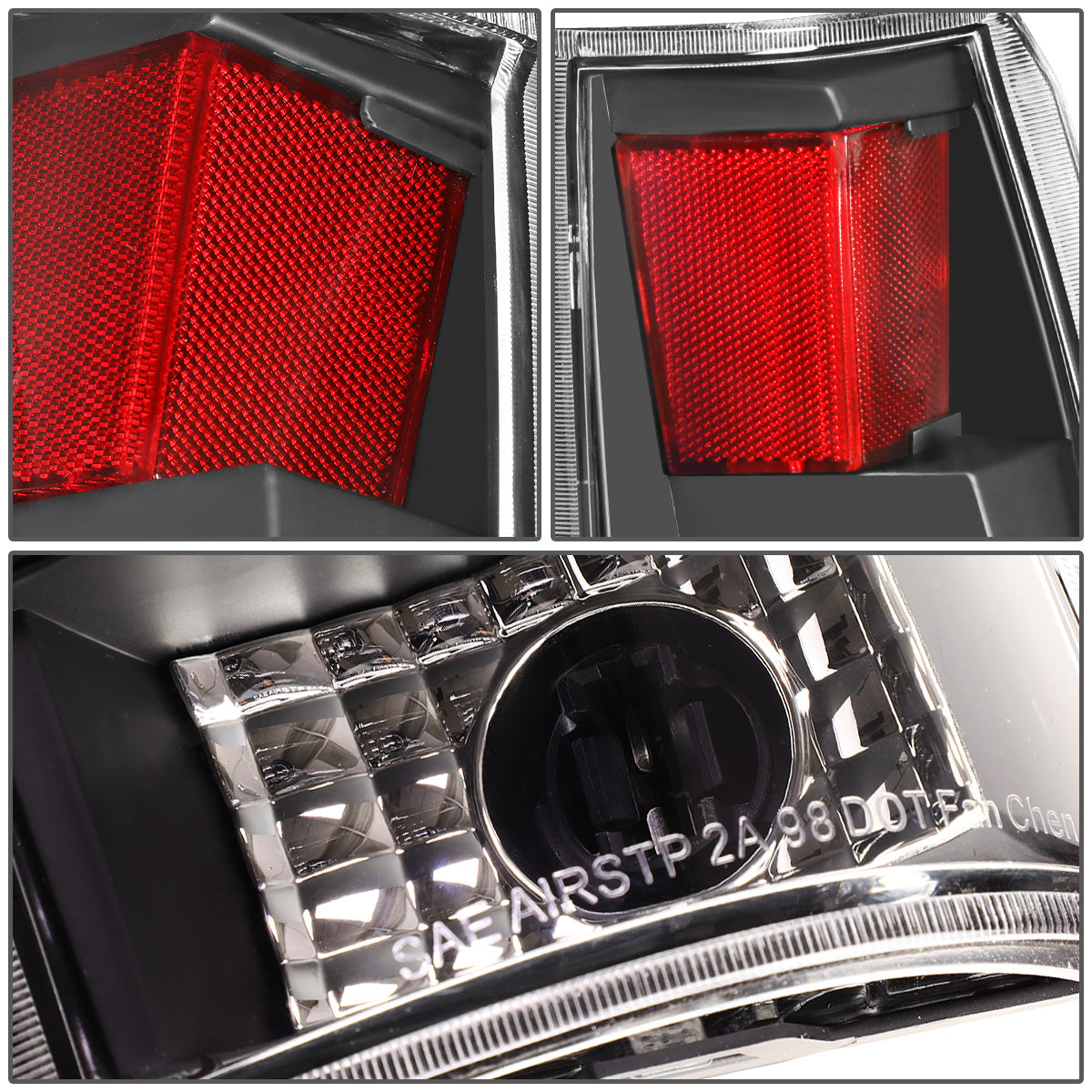 FAROS TRASEROS 88-99 CHEVY C1500 , K1500 / 88-00 CHEVY C2500 , K2500 , K3500 / 88-01 CHEVY C3500 / 92-99 CHEVY SUBURBAN C1500 , 2500 , K1500 , K2500 / 92-94 CHEVY BLAZER / 95-99 CHEVY TAHOE , 99-00 CADILLAC ESCALADE / 200 CHEVY TAHOE - RED C-BAR - 3D LED