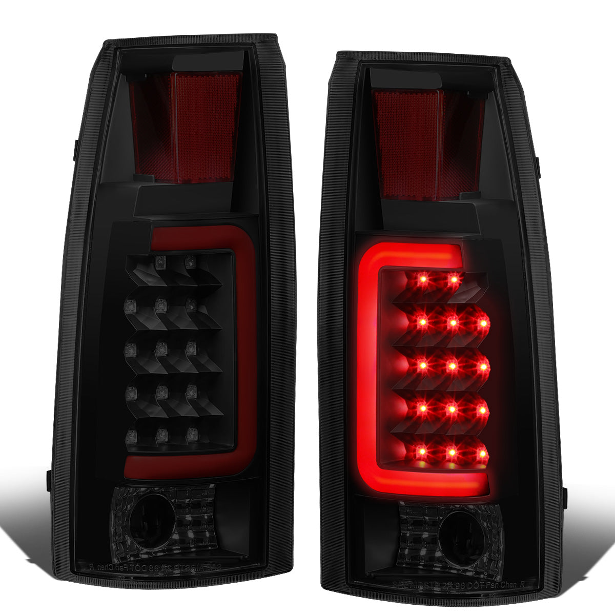 FAROS TRASEROS 88-99 CHEVY C1500 , K1500 / 88-00 CHEVY C2500 , K2500 , K3500 / 88-01 CHEVY C3500 / 92-99 CHEVY SUBURBAN C1500 , 2500 , K1500 , K2500 / 92-94 CHEVY BLAZER / 95-99 CHEVY TAHOE , 99-00 CADILLAC ESCALADE / 200 CHEVY TAHOE - RED C-BAR - 3D LED
