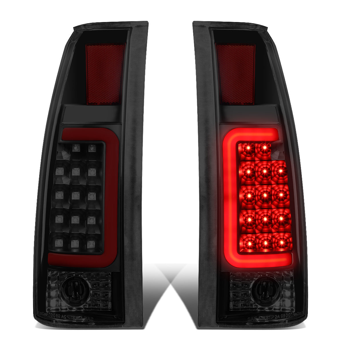 FAROS TRASEROS 88-99 CHEVY C1500 , K1500 / 88-00 CHEVY C2500 , K2500 , K3500 / 88-01 CHEVY C3500 / 92-99 CHEVY SUBURBAN C1500 , 2500 , K1500 , K2500 / 92-94 CHEVY BLAZER / 95-99 CHEVY TAHOE , 99-00 CADILLAC ESCALADE / 200 CHEVY TAHOE - RED C-BAR - 3D LED
