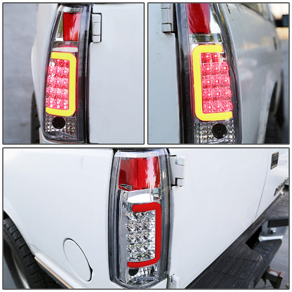 FAROS TRASEROS 88-99 CHEVY C1500 , K1500 / 88-00 CHEVY C2500 , K2500 , K3500 / 88-01 CHEVY C3500 / 92-99 CHEVY SUBURBAN C1500 , 2500 , K1500 , K2500 / 92-94 CHEVY BLAZER / 95-99 CHEVY TAHOE , 99-00 CADILLAC ESCALADE / 200 CHEVY TAHOE - RED C-BAR - 3D LED