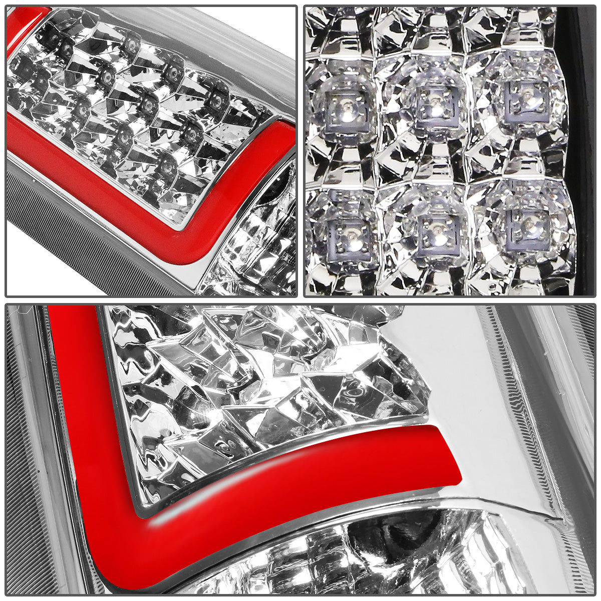FAROS TRASEROS 88-99 CHEVY C1500 , K1500 / 88-00 CHEVY C2500 , K2500 , K3500 / 88-01 CHEVY C3500 / 92-99 CHEVY SUBURBAN C1500 , 2500 , K1500 , K2500 / 92-94 CHEVY BLAZER / 95-99 CHEVY TAHOE , 99-00 CADILLAC ESCALADE / 200 CHEVY TAHOE - RED C-BAR - 3D LED