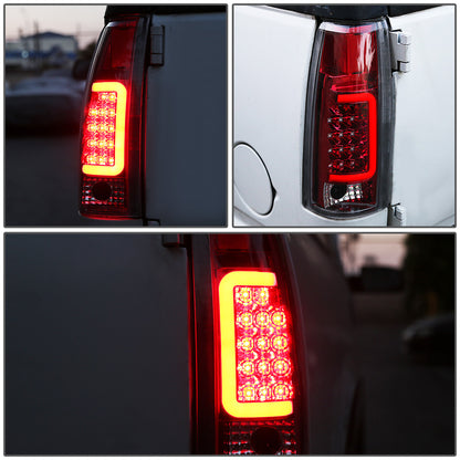 FAROS TRASEROS 88-99 CHEVY C1500 , K1500 / 88-00 CHEVY C2500 , K2500 , K3500 / 88-01 CHEVY C3500 / 92-99 CHEVY SUBURBAN C1500 , 2500 , K1500 , K2500 / 92-94 CHEVY BLAZER / 95-99 CHEVY TAHOE , 99-00 CADILLAC ESCALADE / 200 CHEVY TAHOE - RED C-BAR - 3D LED
