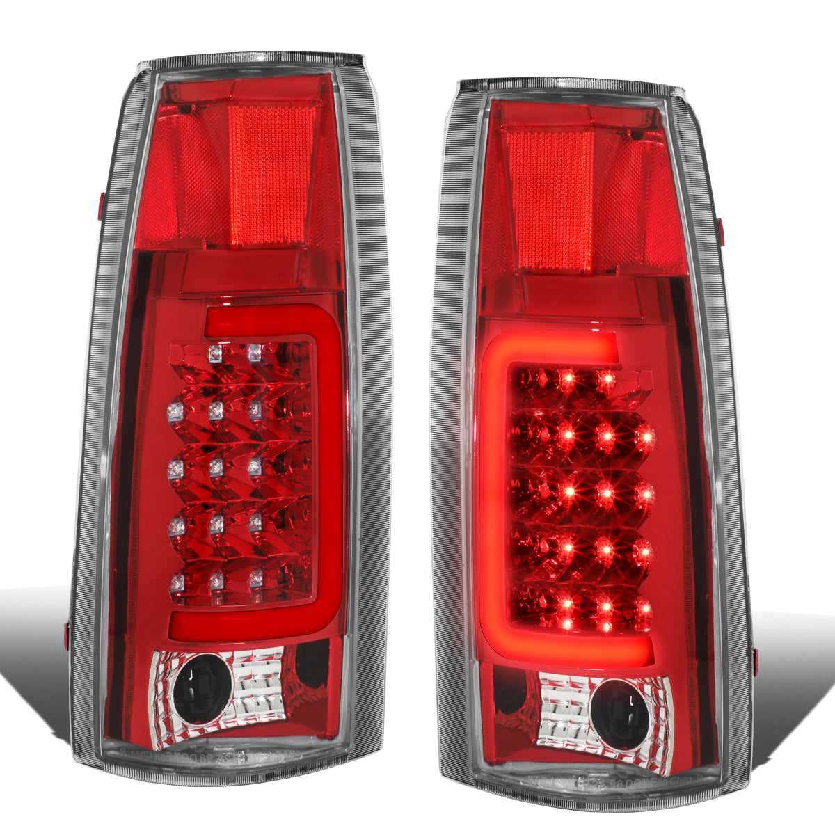 FAROS TRASEROS 88-99 CHEVY C1500 , K1500 / 88-00 CHEVY C2500 , K2500 , K3500 / 88-01 CHEVY C3500 / 92-99 CHEVY SUBURBAN C1500 , 2500 , K1500 , K2500 / 92-94 CHEVY BLAZER / 95-99 CHEVY TAHOE , 99-00 CADILLAC ESCALADE / 200 CHEVY TAHOE - RED C-BAR - 3D LED