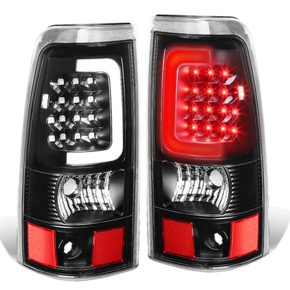 FAROS TRASEROS 03-06 CHEVY SILVERADO 1500 , 2500 , 3500 , HD MODELS , GMC SIERRA 1500 , 2500 , 3500 , HD MODELS / 2007 CHEVY SILVERADO , GMC SIERRA CLASSIC MODELS - C-BAR - 3D - U-HALO LED - FITS FLEETSIDE MODELS ONLY , DOES NOT FIT DUALLY MODELS - BLACK