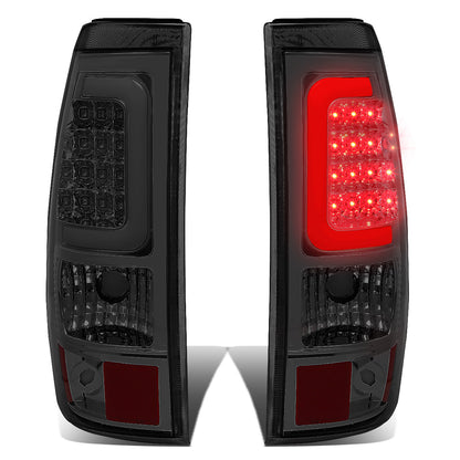 FAROS TRASEROS 03-06 CHEVY SILVERADO 1500 , 2500 , 3500 , HD MODELS , GMC SIERRA 1500 , 2500 , 3500 , HD MODELS / 2007 CHEVY SILVERADO , GMC SIERRA CLASSIC MODELS - C-BAR - 3D - U-HALO LED - FITS FLEETSIDE MODELS ONLY , DOES NOT FIT DUALLY MODELS - CHROME