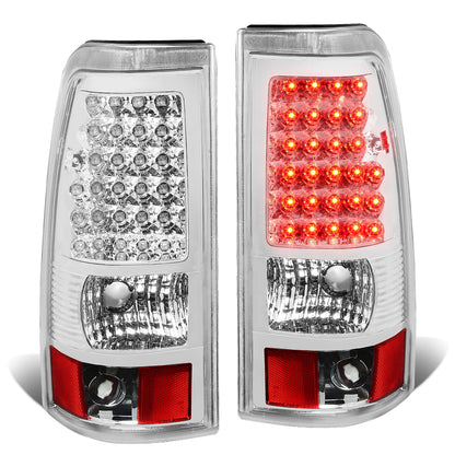 FAROS TRASEROS 03-06 CHEVY SILVERADO 1500 , 2500 , 3500 , HD MODELS , GMC SIERRA 1500 , 2500 , 3500 , HD MODELS / 2007 CHEVY SILVERADO , GMC SIERRA CLASSIC MODELS - LED - FITS FLEETSIDE MODELS ONLY , DOES NOT FIT DUALLY MODELS - CHROME / CLEAR