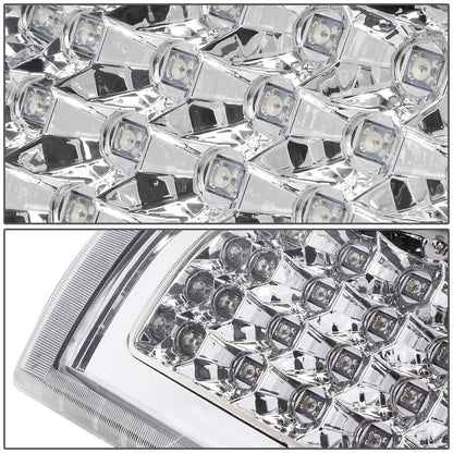 FAROS TRASEROS 03-06 CHEVY SILVERADO 1500 , 2500 , 3500 , HD MODELS , GMC SIERRA 1500 , 2500 , 3500 , HD MODELS / 2007 CHEVY SILVERADO , GMC SIERRA CLASSIC MODELS - LED - FITS FLEETSIDE MODELS ONLY , DOES NOT FIT DUALLY MODELS - CHROME / CLEAR
