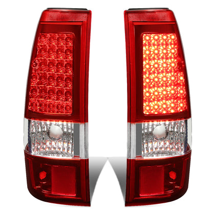 FAROS TRASEROS 03-06 CHEVY SILVERADO 1500 , 2500 , 3500 , HD MODELS , GMC SIERRA 1500 , 2500 , 3500 , HD MODELS / 2007 CHEVY SILVERADO , GMC SIERRA CLASSIC MODELS - LED - FITS FLEETSIDE MODELS ONLY , DOES NOT FIT DUALLY MODELS - CHROME / RED
