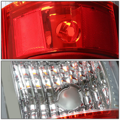 FAROS TRASEROS 03-06 CHEVY SILVERADO 1500 , 2500 , 3500 , HD MODELS , GMC SIERRA 1500 , 2500 , 3500 , HD MODELS / 2007 CHEVY SILVERADO , GMC SIERRA CLASSIC MODELS - LED - FITS FLEETSIDE MODELS ONLY , DOES NOT FIT DUALLY MODELS - CHROME / RED