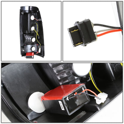FAROS TRASEROS 03-06 CHEVY SILVERADO 1500 , 2500 , 3500 , HD MODELS , GMC SIERRA 1500 , 2500 , 3500 , HD MODELS / 2007 CHEVY SILVERADO , GMC SIERRA CLASSIC MODELS - RED C-BAR - 3D - U-HALO LED - FITS FLEETSIDE MODELS ONLY , DOES NOT FIT DUALLY MODELS -