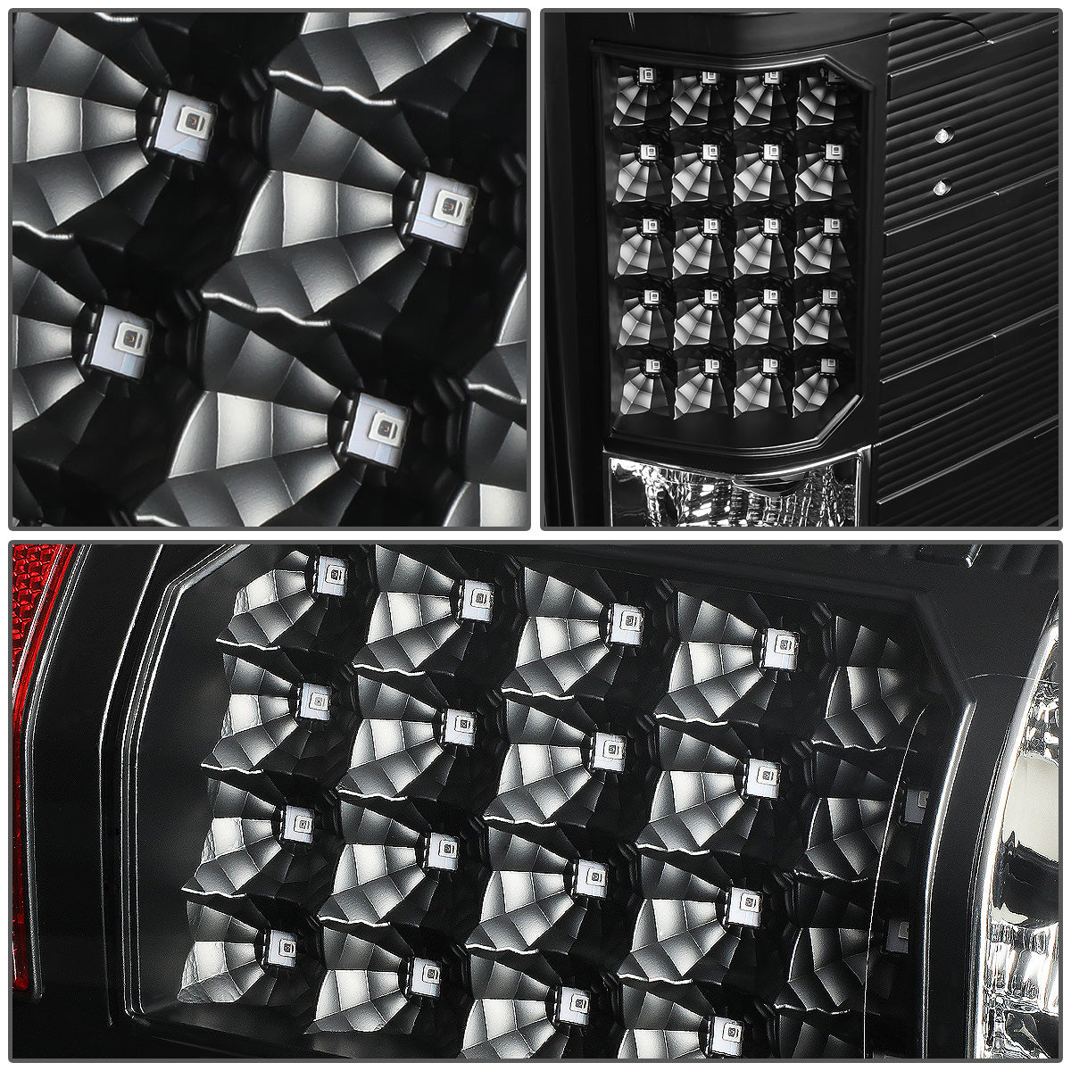 FAROS TRASEROS 07-13 CHEVY SILVERADO 1500 , GMC SIERRA 1500 / 07-14 CHEVY SILVERADO 2500HD , 3500HD , GMC SIERRA 2500HD , 3500HD - LED - BLACK / CLEAR