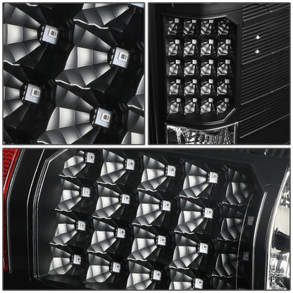 FAROS TRASEROS 07-13 CHEVY SILVERADO 1500 , GMC SIERRA 1500 / 07-14 CHEVY SILVERADO 2500HD , 3500HD , GMC SIERRA 2500HD , 3500HD - LED - BLACK / CLEAR