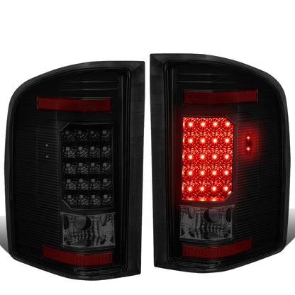 FAROS TRASEROS 07-13 CHEVY SILVERADO 1500 , GMC SIERRA 1500 / 07-14 CHEVY SILVERADO 2500HD , 3500HD , GMC SIERRA 2500HD , 3500HD - LED - BLACK / SMOKE
