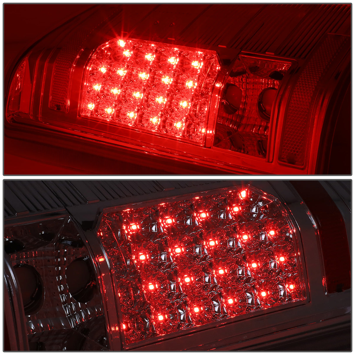 FAROS TRASEROS 07-13 CHEVY SILVERADO 1500 , GMC SIERRA 1500 / 07-14 CHEVY SILVERADO 2500HD , 3500HD , GMC SIERRA 2500HD , 3500HD - LED - CHROME / CLEAR