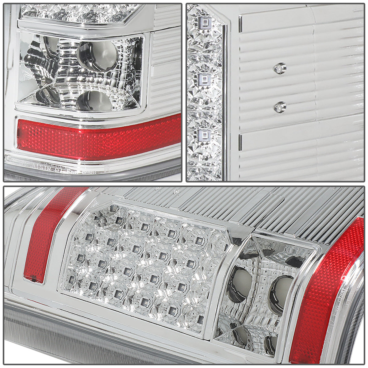 FAROS TRASEROS 07-13 CHEVY SILVERADO 1500 , GMC SIERRA 1500 / 07-14 CHEVY SILVERADO 2500HD , 3500HD , GMC SIERRA 2500HD , 3500HD - LED - CHROME / CLEAR