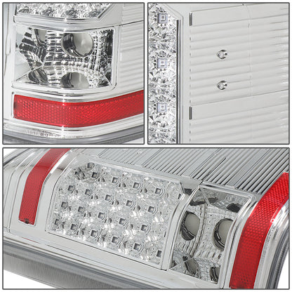 FAROS TRASEROS 07-13 CHEVY SILVERADO 1500 , GMC SIERRA 1500 / 07-14 CHEVY SILVERADO 2500HD , 3500HD , GMC SIERRA 2500HD , 3500HD - LED - CHROME / CLEAR